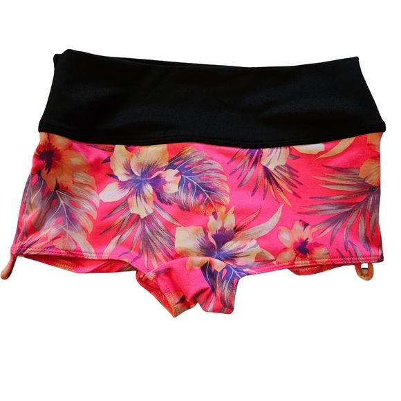 PINK Sport Gym to Swim Ruched Back Shortie, XS, Pink/Black, NWT - Picture 1 of 12